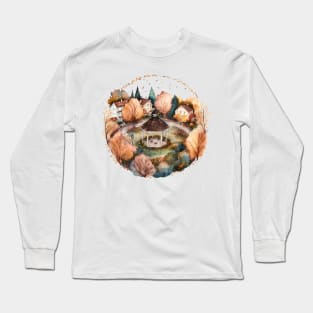 Cute Town Square - Watercolor art - Gilmore Long Sleeve T-Shirt